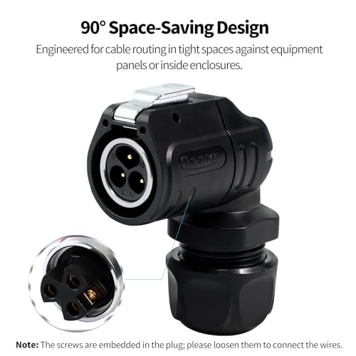 CNLINKO LP-16 3 Pin Right Angle IP68 Waterproof Connector Screw Assembly - style: Four-Hole Socket
