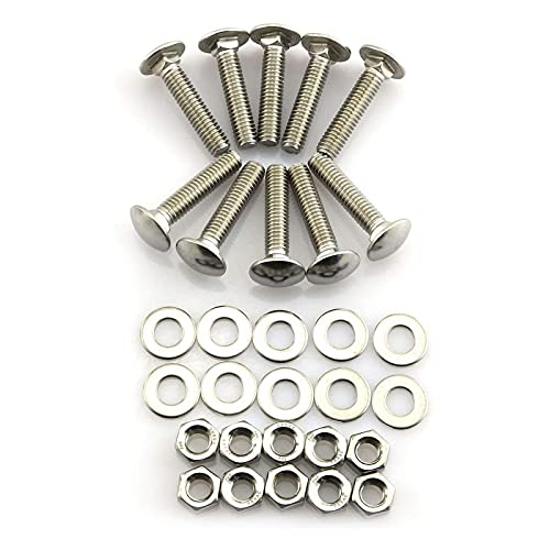 It Works Great 20 Sets Long Square-Neck Carriage Bolts, M6-1.0x25mm, Silver, Carbon Steel Zinc-Plated, Grade 4.8, Flat Head, Fully Threaded - size: M6-1.0X25mm（20 Sets）