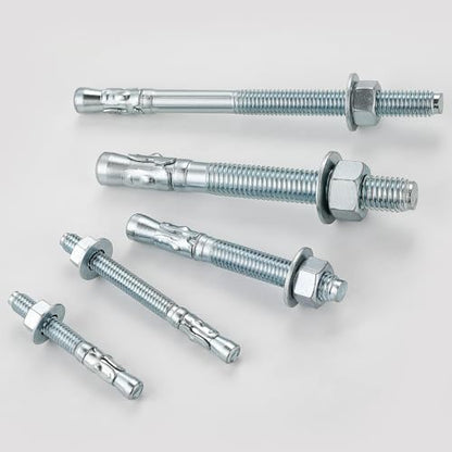 Wensilon 5/16x2" 10Pcs Inch Standard Fasteners for Heavy-Duty Zinc Wedge Anchors for Cement and Concrete - size: 5/16x2"