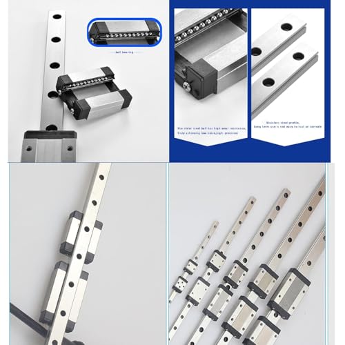 MGN12 Linear Rail 60mm 2.36" 4PCS MGN12 Miniature Linear Motion Slide Rail + 4PCS MGN12H 12mm Linear Sliding Bearing Carriage Block Black for 3D Printer and CNC Machine - size: L: 60mm / 2.36 inch, style: MGN12 Rail + H Block