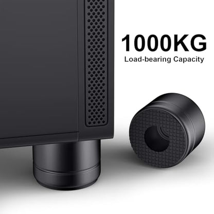 Speaker Isolation Feet 1 Inch Aluminum Turntable Isolation Feet, Anti-Vibration Speaker Isolation Pads for Subwoofer, Audio Equipment, PC Case Feet with Non-Slip Rubber Rings - 30 * 25mm, 4 Pack - color: Black