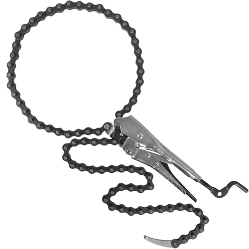 Strong Hand Tools Locking Chain Pliers 7 Inch with 48 Inch Chain, Heavy Duty Adjustable Chain Clamp for Welding, Automotive, Metalworking, Pipe and Exhaust Repair PFC748