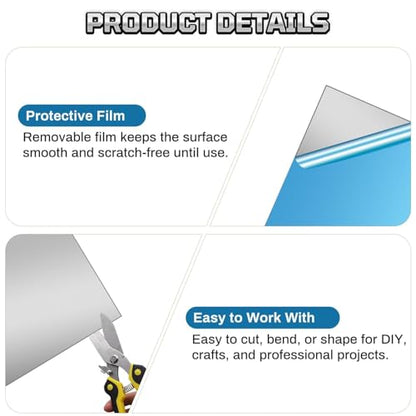 430 Stainless Steel Sheet Metal, 12" x 12", 22 Gauge (0.8mm) Stainless Steel Plate, Cut to Size Metal Sheet for Crafts, Kitchen & Office, 1 Pack - size: 12" x 12" x 0.03"