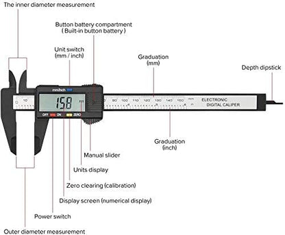 Digital Calipers,Electronic Digital Calipers,LCD Screen Displays