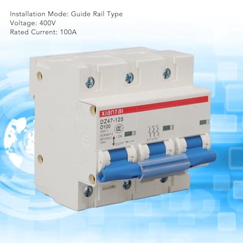 Miniature Circuit Breaker. AC Disconnect Switch Mini Circuit Breaker 3 Phase 100A 400V High Safety Overload Protection Miniature Circuit Breaker for Home Industry