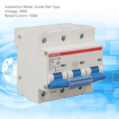 Miniature Circuit Breaker. AC Disconnect Switch Mini Circuit Breaker 3 Phase 100A 400V High Safety Overload Protection Miniature Circuit Breaker for Home Industry