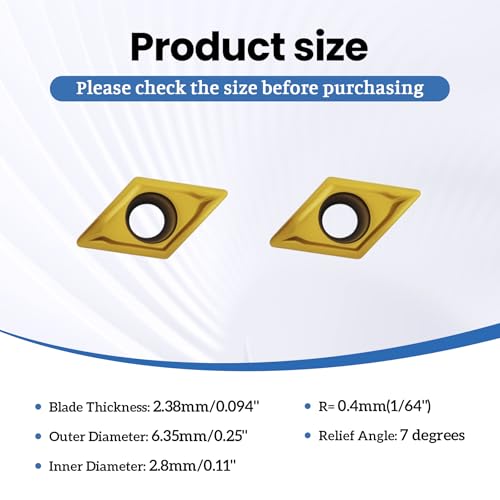 10Pcs DCMT070204 DCMT21.51 Carbide Turning Inserts - size: DCMT21.51 DCMT070204