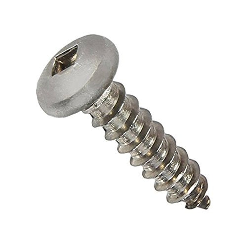 #4 x 3/8" Pan Head Sheet Metal Screws, Full Thread, Square Drive, Stainless Steel 18-8, Bright Finish, Self-Tapping, Quantity 100 Pieces By Fastenere - size: #4 x 3/8"(100 PACK)