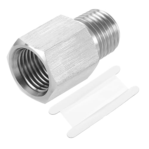 uxcell Pipe Fitting Reducing Adapter, 1/4" NPT Male x G1/4" Female 304 Stainless Steel Reducer Connectors for Water Oil Air Pressure Gauge, Silver - size: 1/4" NPT x G1/4"