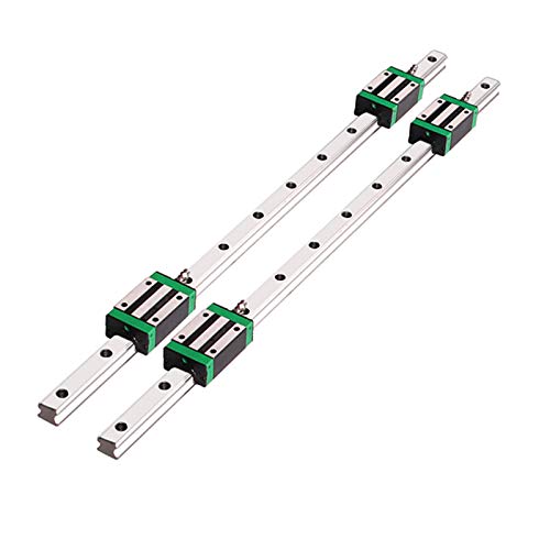 Linear Guide Rail 2 X HGR 20-900mm Linear Slide Rail + 4 X Bearing Blocks Linear Guideway Rail for DIY CNC Routers Lathes Mills - size: 900mm, style: Linear Rail HGR20 with Green Bearings