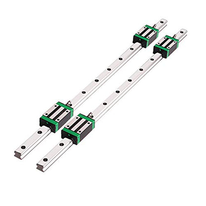 Linear Guide Rail 2 X HGR 20-900mm Linear Slide Rail + 4 X Bearing Blocks Linear Guideway Rail for DIY CNC Routers Lathes Mills - size: 900mm, style: Linear Rail HGR20 with Green Bearings