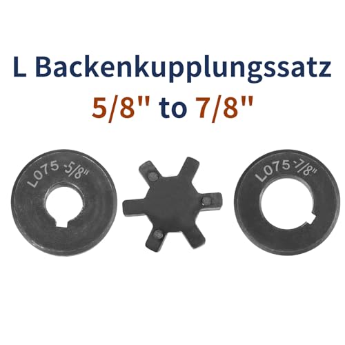 uxcell 5/8" to 7/8" L075 Flexible 3-Piece L-Jaw Coupling Coupler Set & Buna-N NBR Rubber Spider for Log Splitter Hybrid Equipment - size: 5/8" to 7/8"