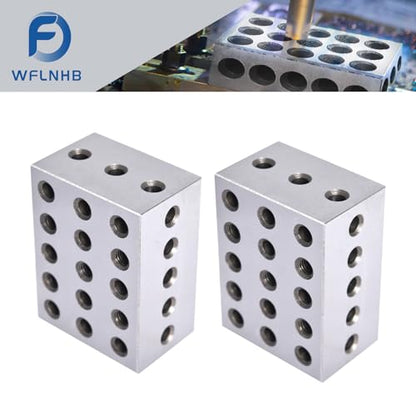 WFLNHB 2-3-4 Blocks Matched Pair 23 Holes 2 3 4 Accuracy Ground Machinist Set Up Blocks .0003 HRC 55-62 - size: 2" x 3" x 4", style: 23 Holes
