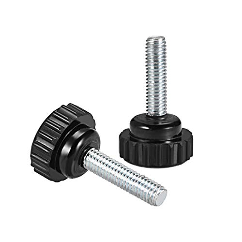 uxcell M6 x 30mm Metric Male Thread Knurled Clamping Knobs Black 4 Pcs - size: M6 x 30