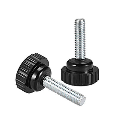 uxcell M6 x 30mm Metric Male Thread Knurled Clamping Knobs Black 4 Pcs - size: M6 x 30