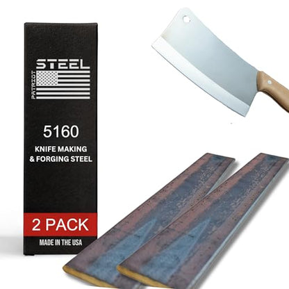 5160 High Carbon Knife Making & Forging Steel - Hot Rolled Steel for Knife Making Supplies - USA-Milled for Pros & Hobbyists - 3" wide, 0.25" thick, 12" long (2 Pack) - size: 3 x .25 x 12" (2 Pack)