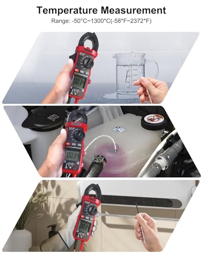 Digital Clamp Meter, Multimeter TRMS 6000 Counts Amp Volt Meter Auto-ranging Measures AC/DC Voltage, AC/DC Current Capacitance NCV Frequency Live Wire Resistance Diode Temperature Continuity MY2610D