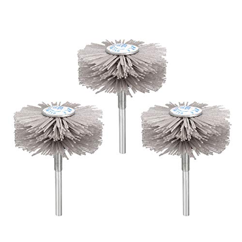 uxcell Abrasive Nylon Wheels Brush 120 Grits with 1/4 Inch Shank for Polish Grinder 3pcs - style: 120 Grits