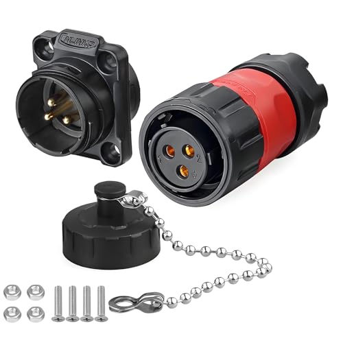 CNLINKO YM-20 Reverse Mount Connector IP68 Waterproof Female Plug Male Socket for Industrial Use(3-Pin) - size: 3-Pin, style: Female Plug/Male Socket