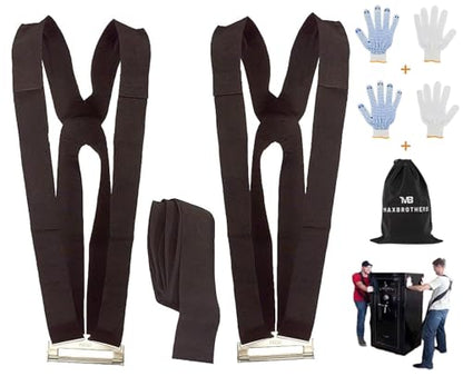 Moving Straps, 2-Person Lifting & Moving Straps, Lifting Straps for 2 Movers, Shoulder Moving Strap Dolly for Lifting Furniture, Appliances, Mattresses, or Any Item Up to 800 lbs, 2 Years Warranty - color: Black