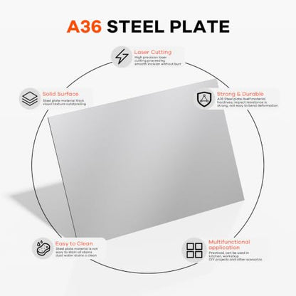24" x 36" Thin A36 Steel Plate, Flexible Weldable Metal Sheet, Sturdy Steel Panel for Manufacturing, Parts Repair and Heavy Industrial Construction - size: 1 Pack 24" x 36"