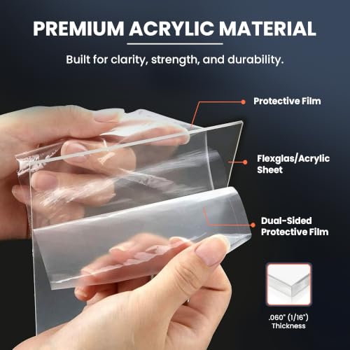 BARNWOODUSA 8" × 22" Plexiglass Sheets - Acrylic Plastic Sheets 2-Pack - size: 8x22