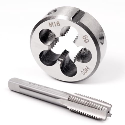 ATOPLEE HSS 6542 M16 X 2.0 Tap and Die Set, Right Hand Machine Thread Tap Die Set (M16 X 2.0) - size: M16 X 2.0