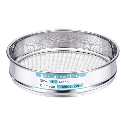 PATIKIL Lab Sieve 10 Mesh(2mm) 7.9"(20cm) Diameter Sifting Screen - size: 10 Mesh(2mm)/7.9"