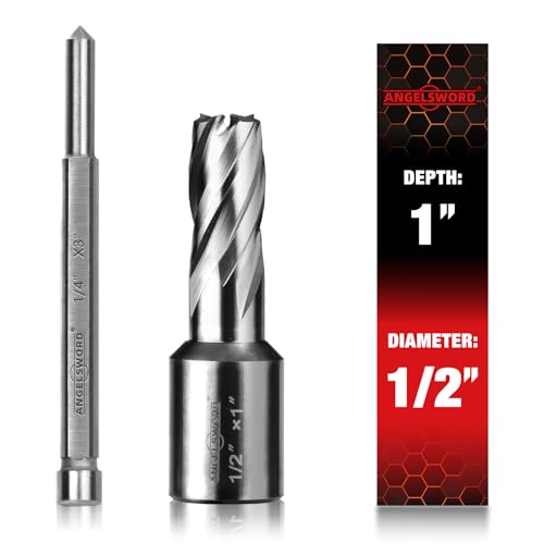 ANGELSWORD M2 HSS Annular Cutter,Diameter 1/2" x Depth 1",Mag Drill Bit - size: B. 1/2" Diameter, style: HSS 1" Cut Depth