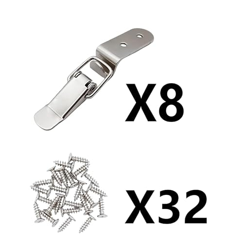 Lesnala 8 Pcs Stainless Steel 90 Degree Spring Toggle Latch
