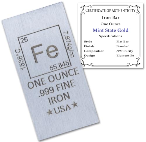 1 oz Iron Bar (Flat Style) .999 Pure Paperweight - color: Iron
