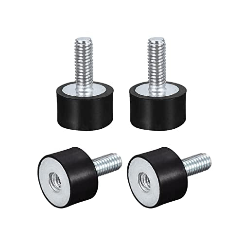 uxcell Rubber Mounts 4pcs M5 Male/Female Vibration Isolator Shock Absorber, for Garage Motor Air Compressor Car Boat Bobbins, D15mmxH10mm - size: M5x15mmx10mm