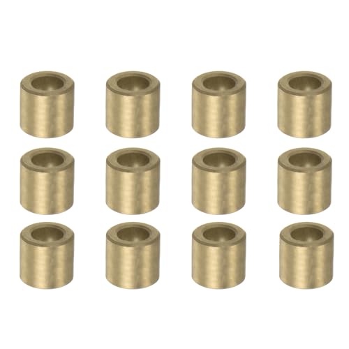uxcell 12pcs Sleeve (Plain) Bearings 6mm Bore x 10mm OD x 12mm Length, Self-Lubricating Sintered Bronze Bushings - size: 6mm Bore x 10mm OD x 12mm Length