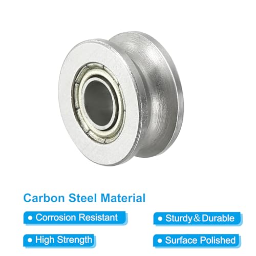 PATIKIL V-Groove Bearing, 20 Pack 4x13x6mm V Groove Guide Pulley Carbon Steel Sealed Ball Bearings Rail Roller Bearing Wheel for Track Liner Motion System - size: 4x13x6mm