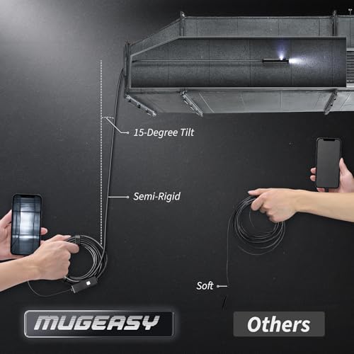 Endoscope Camera with Light, 1920P HD Borescope with 8 Lights (Dual Lens)