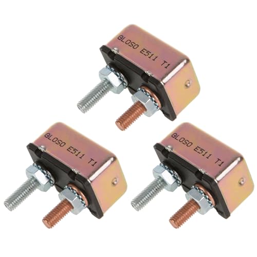 GLOSO Circuit Breakers Stud Bolt Type for Truck Bus RV Automotive Motorcycle No Bracket Metal Cover Auto Reset (T1) - 3 Pack (15A) E511 - color: 3 Pack, size: 15A