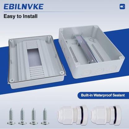 12 Way Circuit Breaker Box, Waterproof Distribution Protection Box - color: HT, size: 12 Way 260x110x200 MM