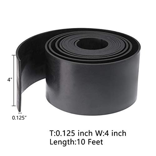 TORRAMI Neoprene Material Rubber Sheet Roll 1/8 (.125) inch T X 4 inch W X 10 Feet, DIY Gaskets for Sealing,Protection, Abrasion, Supports, Leveling, Bumpers - size: 4" Wide X 10' Long, style: 1/8 (.125)" Thick