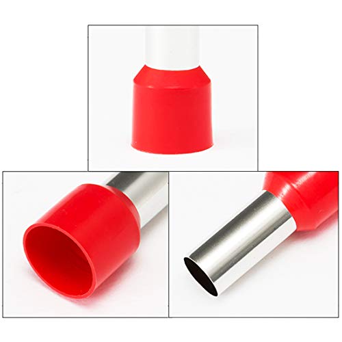 70PCS 4 Gauge Ferrule Connectors - Insulated End Terminals for Car Amplifier Power-Cable Terminals Clean Install and Better Connection (Black+Red) - color: 4 Gauge Ferrule Connectors Black+Red(70PCS)