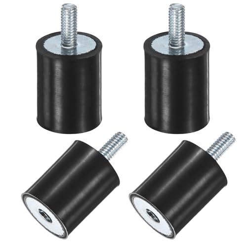 M METERXITY 4-Pack Rubber Mounts D15mmxH20mm Male/Female Vibration Isolators Cylindrical Shock Absorber W M4 x 10mm Studs for Air Compressor/Car/Pump/Boat/Garage Motor/Bobbins Rubber Isolators - size: M4 x 10mm, 15mm x 20mm