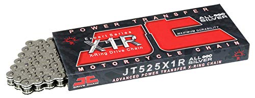 JT Chain JTC525X1R3NN118RL (525 Series) Nickel 118 Link Heavy Duty X-Ring Chain with Connecting Link - color: Nickel, size: 118-Links