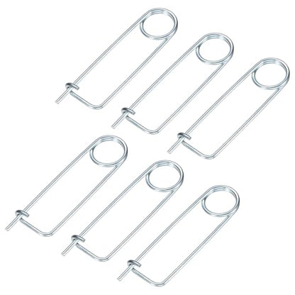 M METERXITY 6-Pack Brooch Shape Cotter Safety Pin, 2x45mm Spring Steel Pins Quick Lock Brooch Fastener for Garden/Lawn/Farm Hook, Heavy Retainer Clips - size: 2x45mm