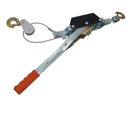 2 Ton Hand Winch Power Puller, 4000 LBS Come Along Cable Puller with Steel Cable & 2 Hooks, Heavy Duty Manual Winch for Towing