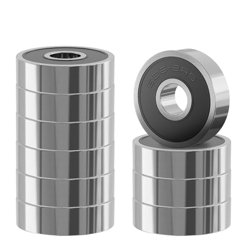 10 Pcs 626-2RS Ball Bearings, Carbon Steel, 6x19x6mm - size: 626-2RS 10Pcs