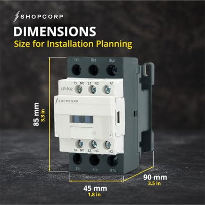3 Pole AC Contactor 120V Coil 32 Amp Normally Open DIN Rail 2 Pack - style: 2 Pack