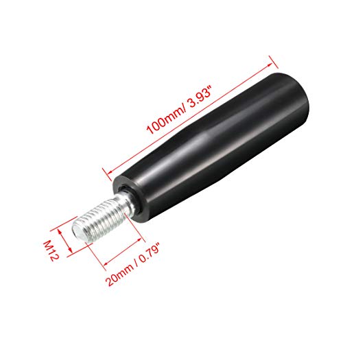 uxcell Revolving Handwheel Machine Handle M12 (1.75mm Pitch) Male Threaded Stem for Milling Machinery - size: M12 x 100mm