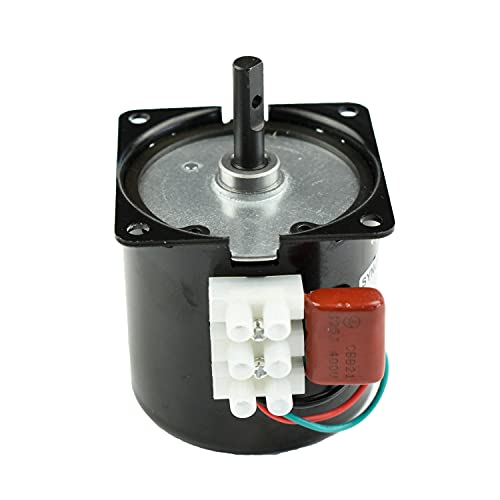 Permanent Magnet Synchronous Gear Motor Large Torque Small Motor 60KTYZ 110V 2.5-3RPM CW/CCW Torque 80Kgf.cm with Fixed Bracket and Switch Plug Extension - size: 2.5-3r/min+ Bracket+Power cable