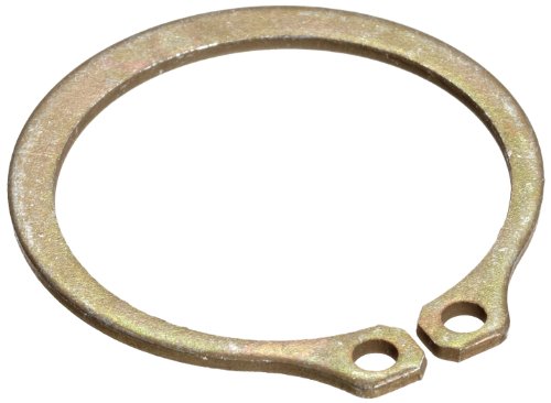 Standard External Retaining Ring, Tapered Section, Axial Assembly, 1060-1090 Carbon Steel, Zinc Yellow Chromate Plated Finish, 1-5/8" Shaft Diameter, 0.062" Thick, Made in US (Pack of 25)
