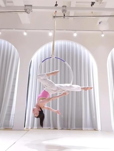 Spanset Aerial Hoop Lyra Rigging Polyester Round Slings Strap for Aerial Silk Yoga hammock Hanging, 5,300 lb. Vertical Capacity, 10,600 lbs Basket - Heavy Duty Poly Lifting Sling (White, 6'7" ft) - color: White, size: 6'7" ft