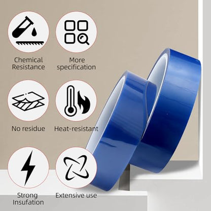 5 Rolls Blue Heat Resistant Tape 0.8" x 108ft